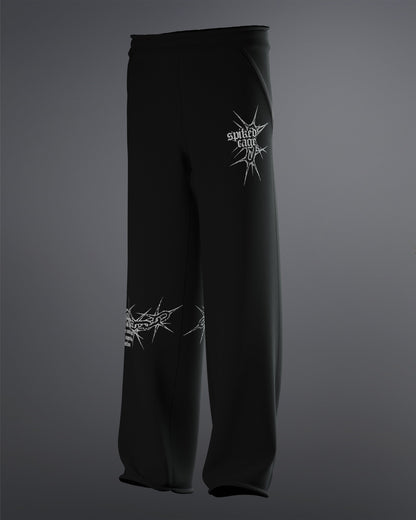 Spiked Cage Sweatpants  [BLACK]
