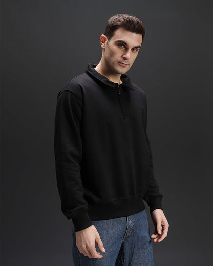 Collar Sweatshirt [BLACK]