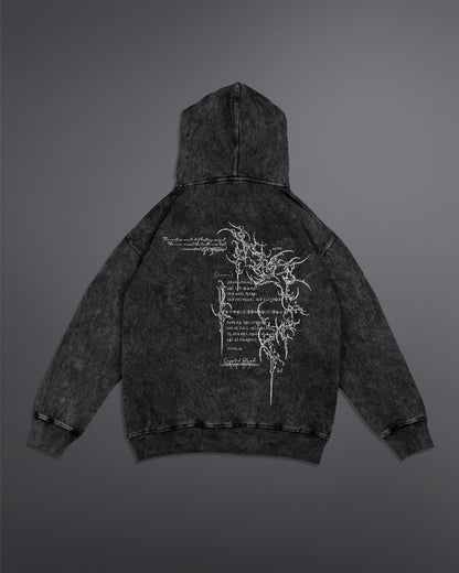 Crypted Glyph Hoodie [ACID WASHED-BLACK ASH COLORWAY]