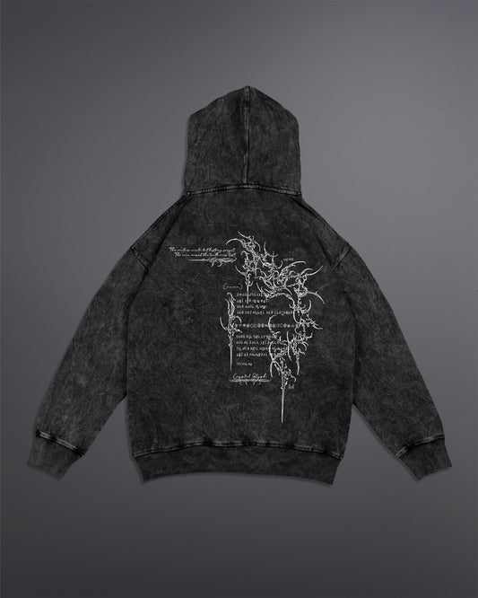 Crypted Glyph Hoodie [ACID WASHED-BLACK ASH COLORWAY]
