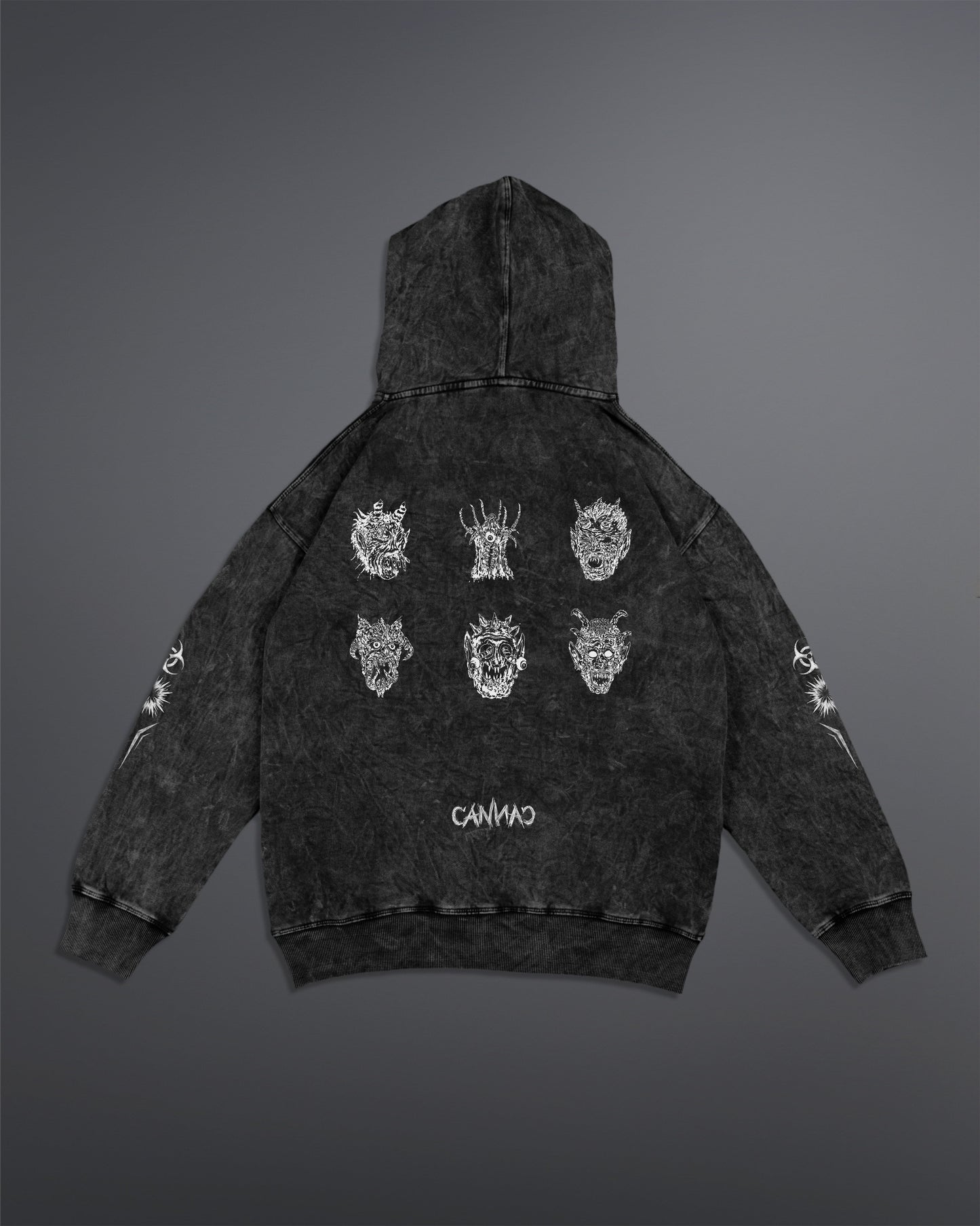 Malignant Prophecy Hoodie [ACID WASHED-BLACK ASH COLORWAY]