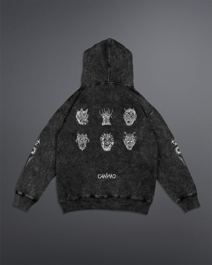 Malignant Prophecy Hoodie [ACID WASHED-BLACK ASH COLORWAY]