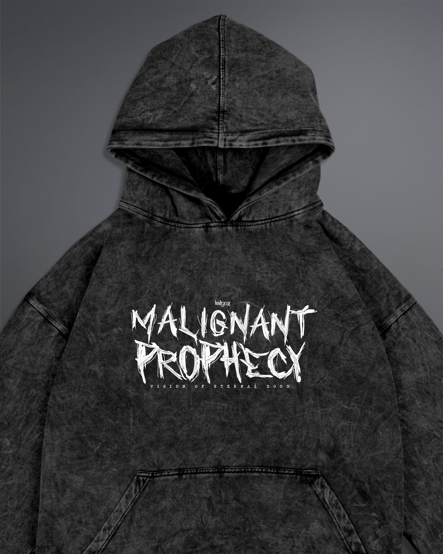 Malignant Prophecy Hoodie [ACID WASHED-BLACK ASH COLORWAY]