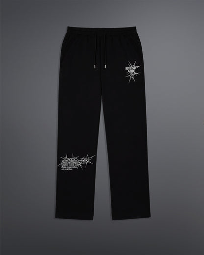 Spiked Cage Sweatpants  [BLACK]