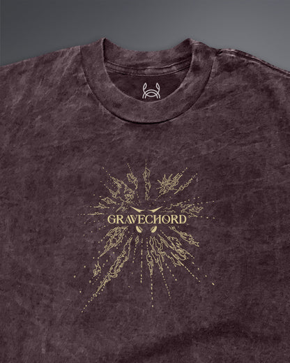 GRAVECHORD Oversized Tee [ACID WASHED-BLOODSTONE]