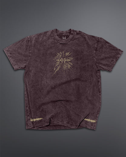GRAVECHORD Oversized Tee [ACID WASHED-BLOODSTONE]