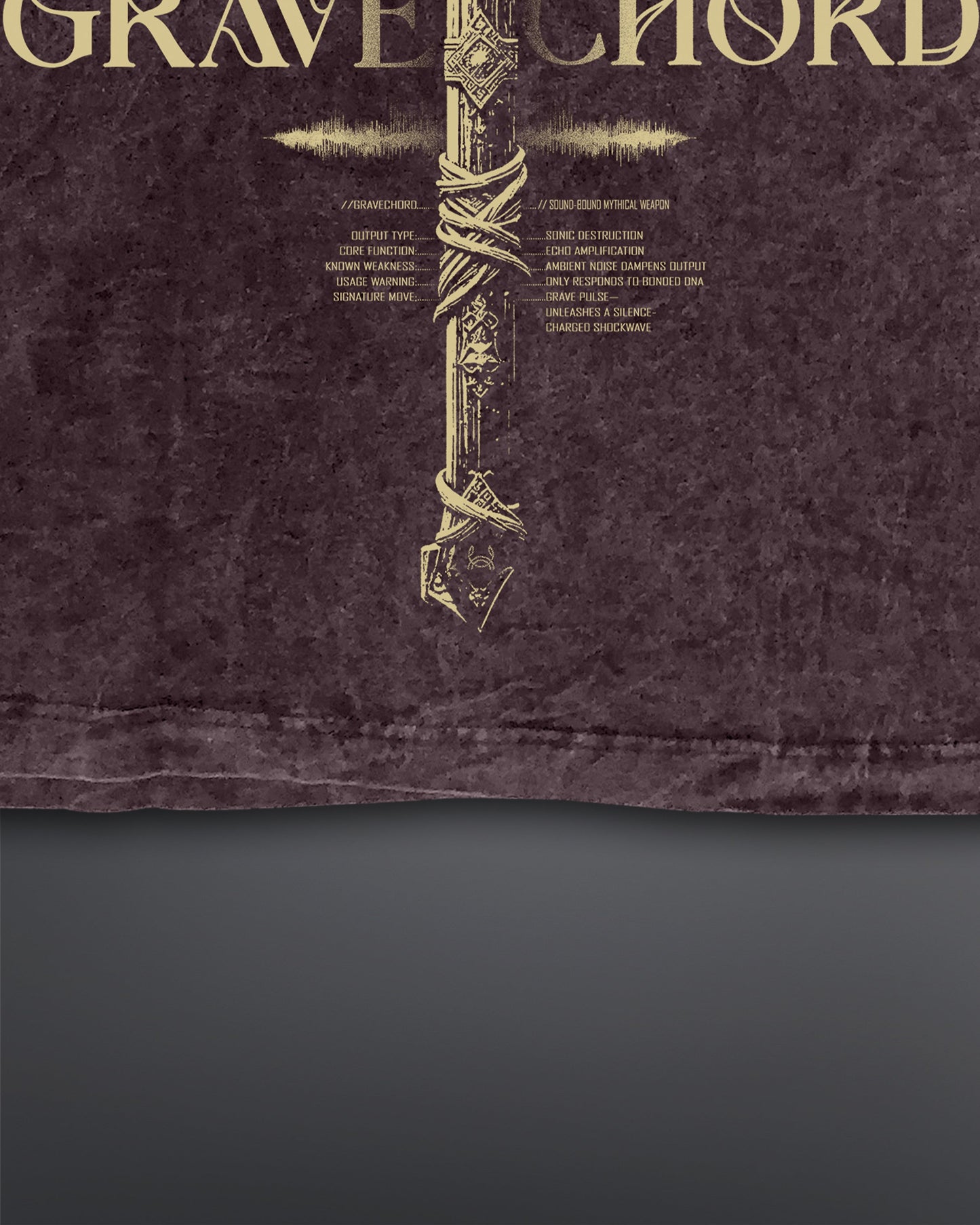 GRAVECHORD Oversized Tee [ACID WASHED-BLOODSTONE]