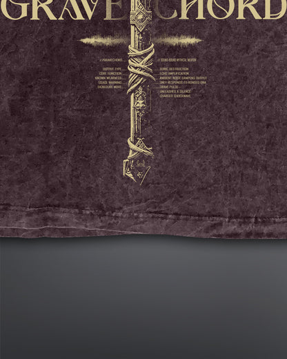 GRAVECHORD Oversized Tee [ACID WASHED-BLOODSTONE]
