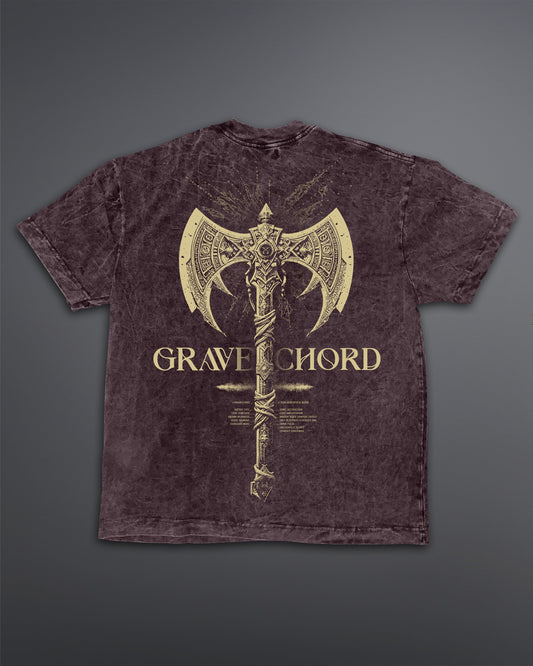 GRAVECHORD Oversized Tee [ACID WASHED-BLOODSTONE]