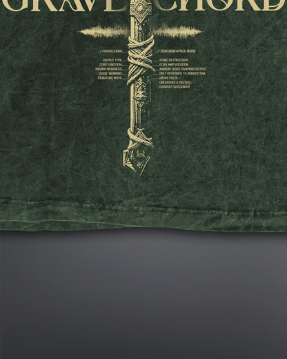 GRAVECHORD Oversized Tee [ACID WASHED-TOXIC MOSS]