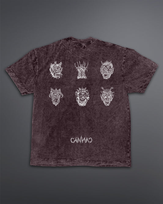 Malignant Prophecy Oversized tee [ACID WASHED-BLOODSTONE]
