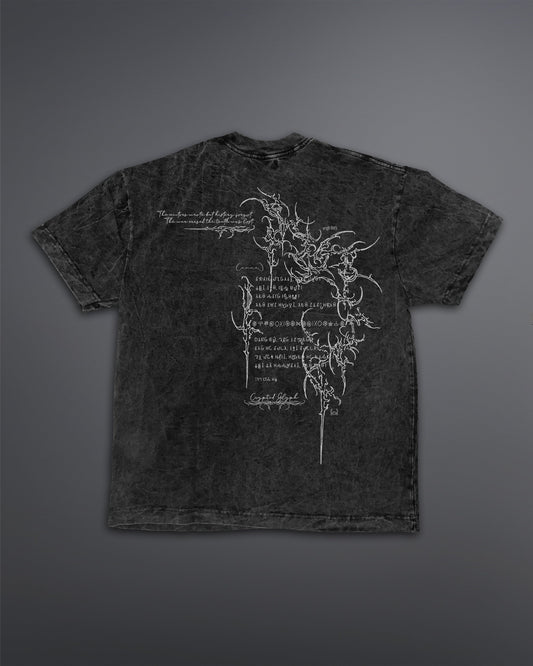 Crypted Glyph Oversized tee [ACID WASHED-BLACK ASH]