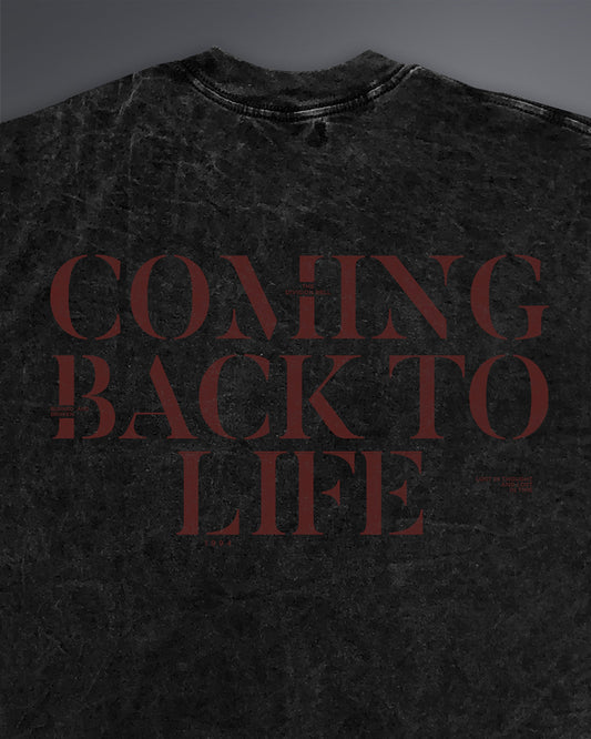 Coming Back To life Oversized Tee [ACID WASHED-BLACK ASH]