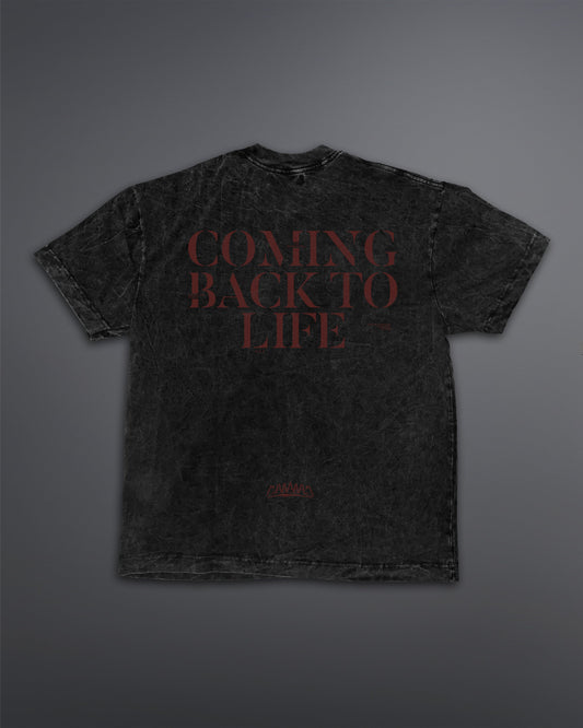 Coming Back To life Oversized Tee [ACID WASHED-BLACK ASH]
