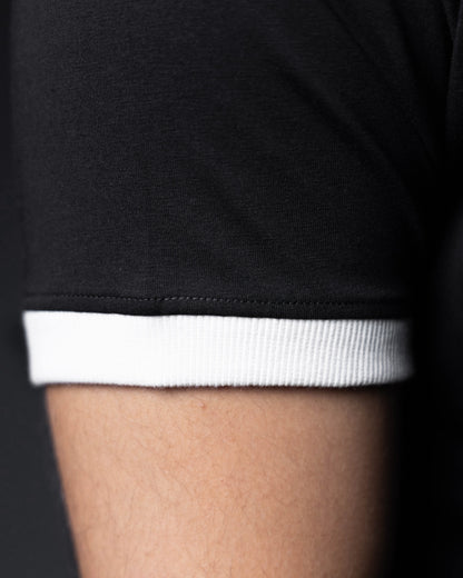 Cropped Ringer tee [BLACK/OFF-WHITE]