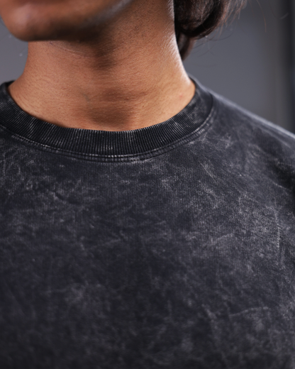 Acid Wash Oversized Tee [BLACK-ASH COLORWAY]