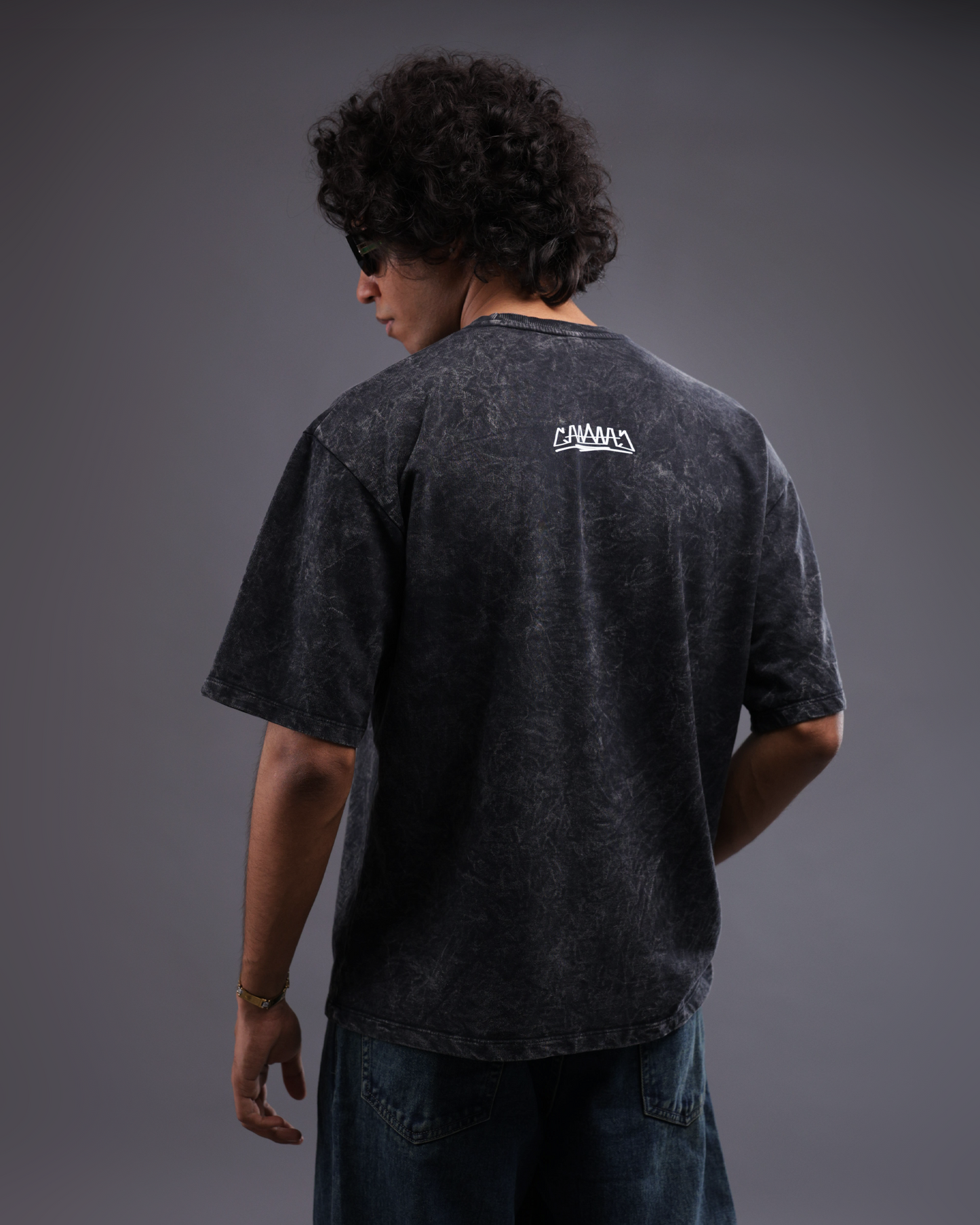 Acid Wash Oversized Tee [BLACK-ASH COLORWAY]