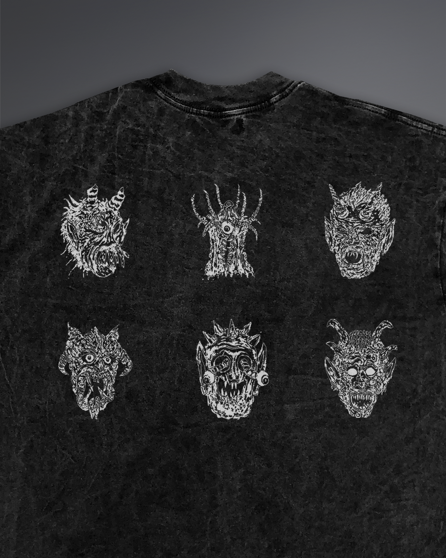 Malignant Prophecy Oversized tee [ACID WASHED-BLACK ASH]