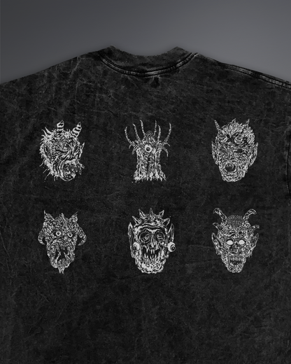 Malignant Prophecy Oversized tee [ACID WASHED-BLACK ASH]