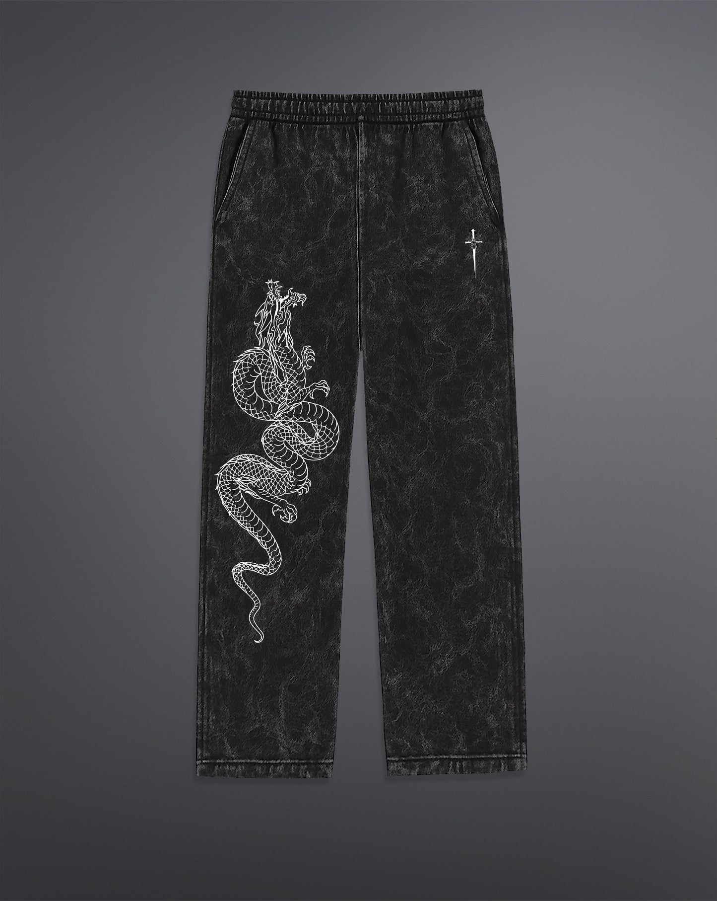Drago Knight Sweatpants [ACID WASHED-BLACK ASH]