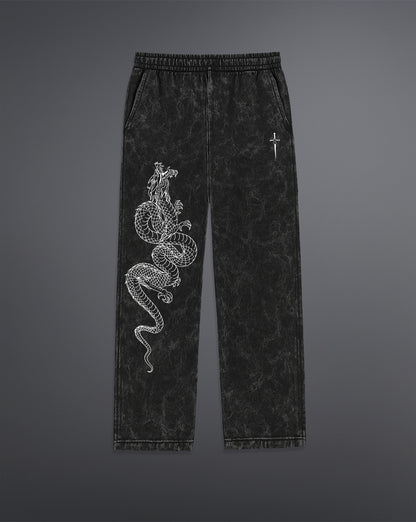 Drago Knight Sweatpants [ACID WASHED-BLACK ASH]