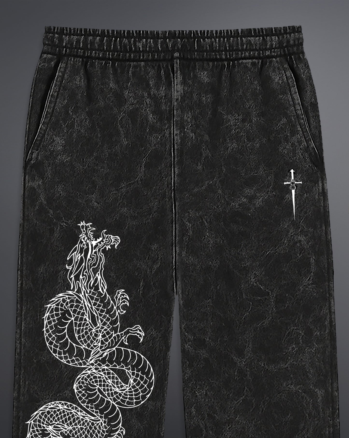 Drago Knight Sweatpants [ACID WASHED-BLACK ASH]