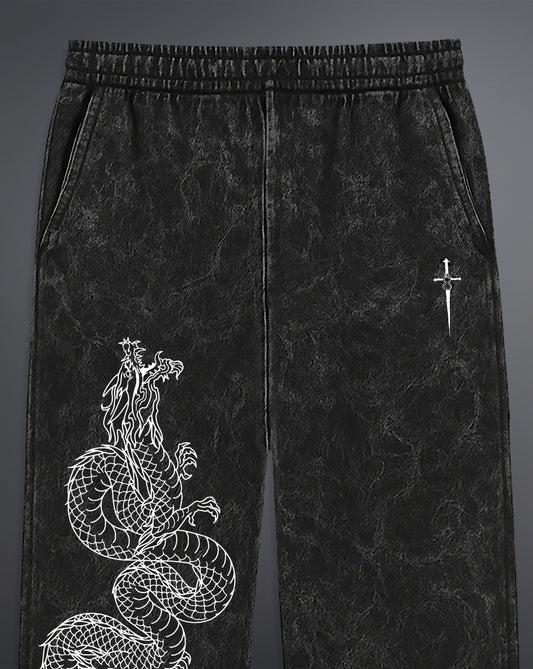 Drago Knight Sweatpants [ACID WASHED-BLACK ASH]