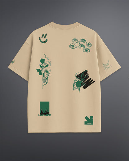 Random Shit Oversized Tee [beige]