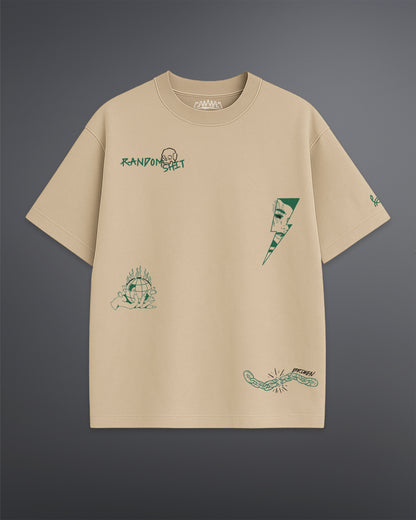 Random Shit Oversized Tee [beige]