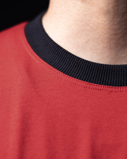 Cropped Ringer tee [RED/BLACK]