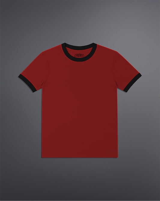 Cropped Ringer tee [RED/BLACK]
