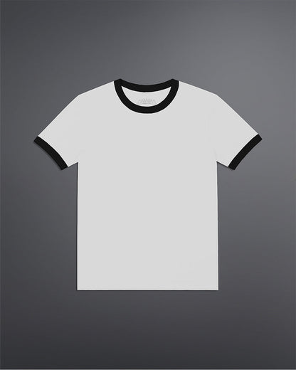 Cropped Ringer tee [WHITE/BLACK]