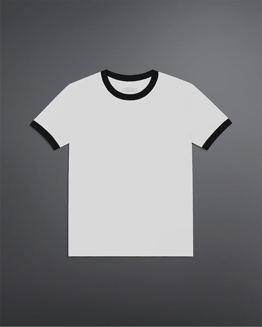 Cropped Ringer tee [WHITE/BLACK]