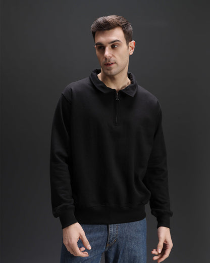 Collar Sweatshirt [BLACK]