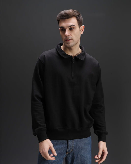 Collar Sweatshirt [BLACK]