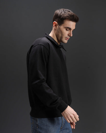 Collar Sweatshirt [BLACK]