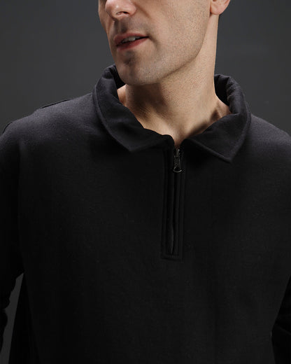 Collar Sweatshirt [BLACK]