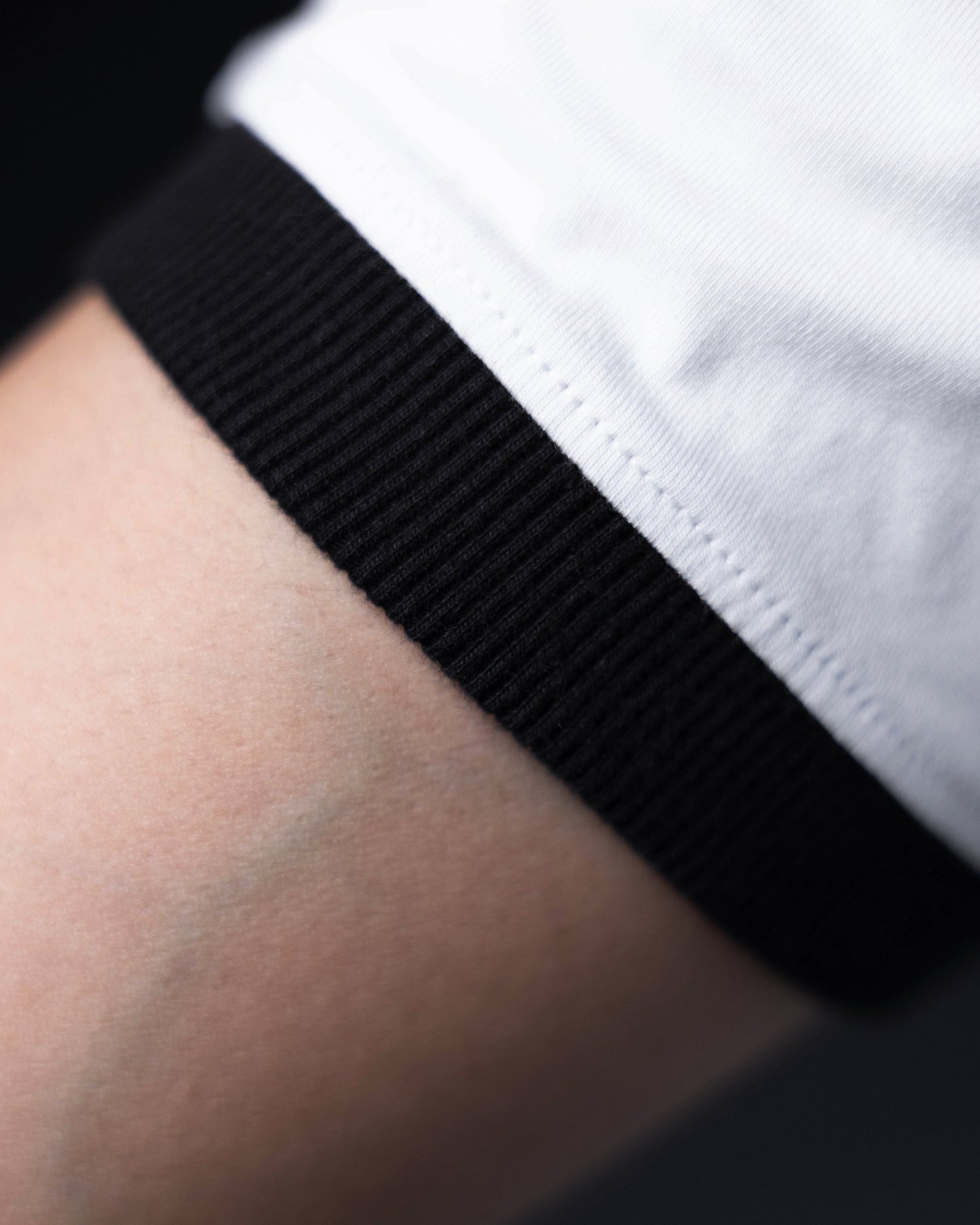 Cropped Ringer tee [WHITE/BLACK]